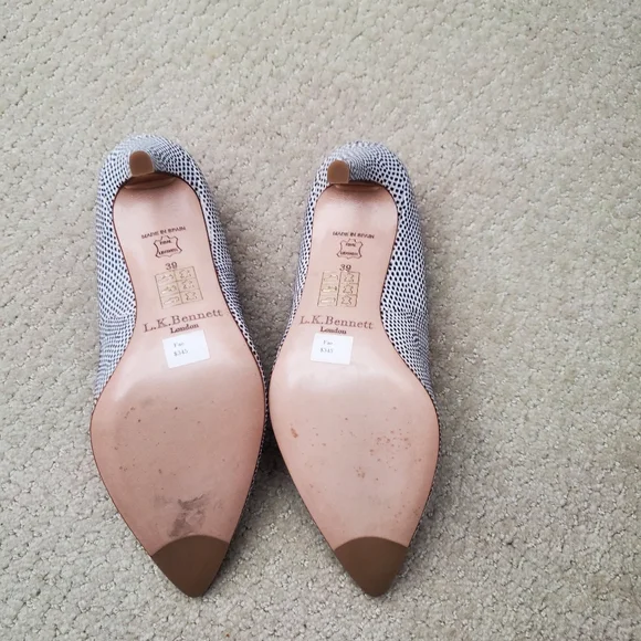 L.k. Bennett Elegant White and Black Women's Heels - Picture 2 of 5